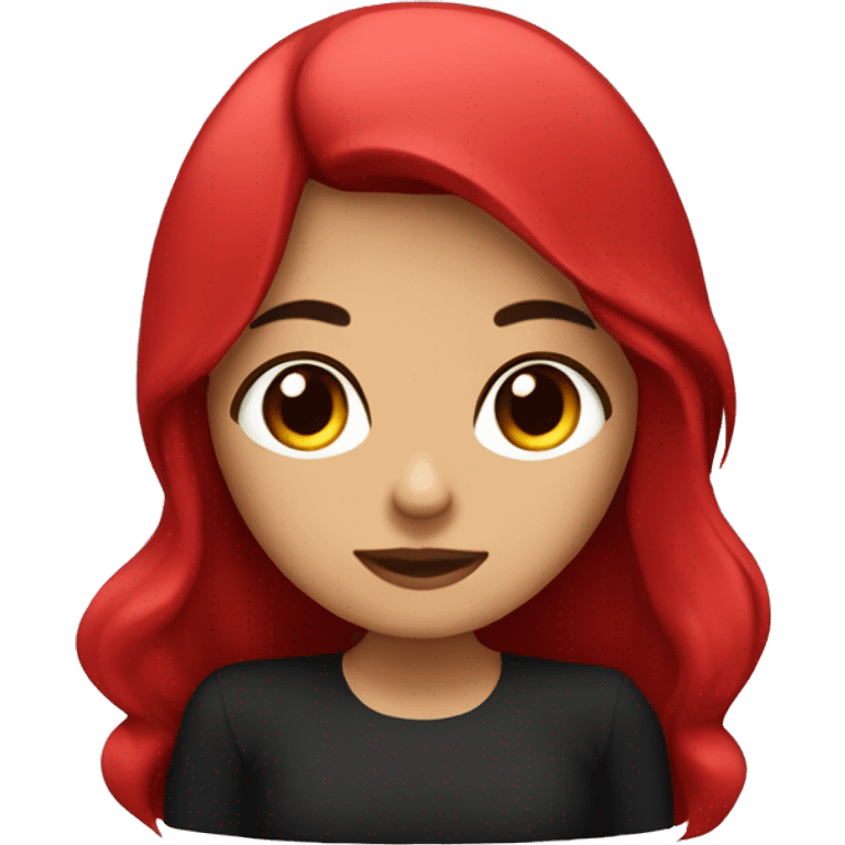 Quiero una muchacha de color mextizo con pelo de color negro y rojo que esté muy bonita ella  emoji