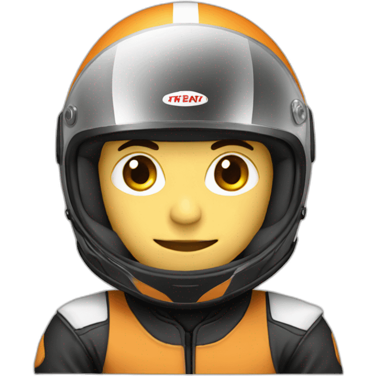 motor racer with helmet on emoji