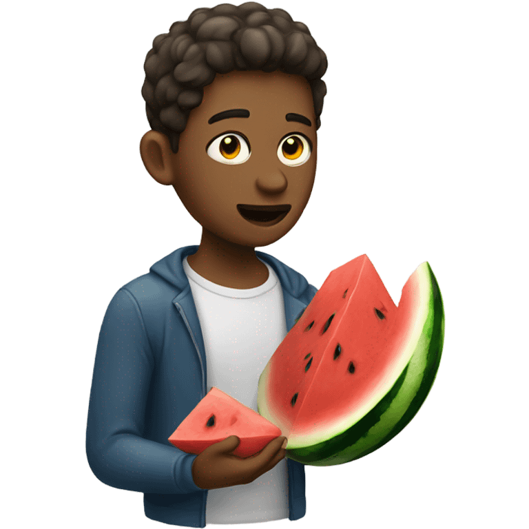 Person eating watermelon emoji