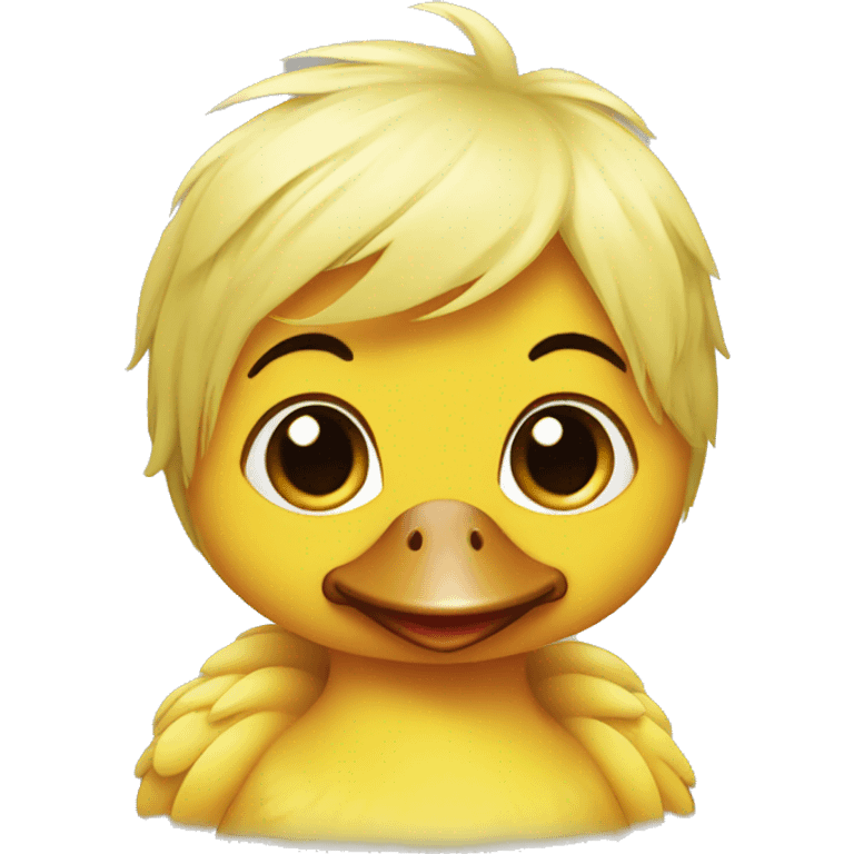 Duckling with hair emoji