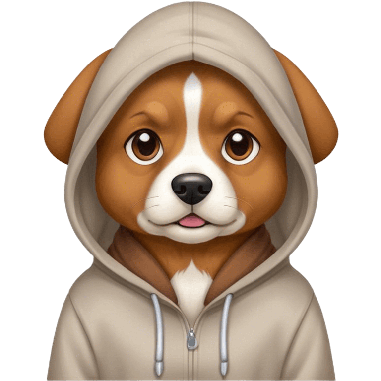 Dog wearing a hoodie  emoji