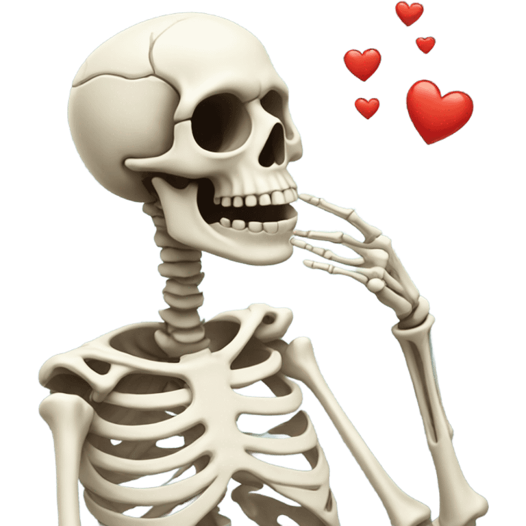 skeleton blowing a kiss emoji