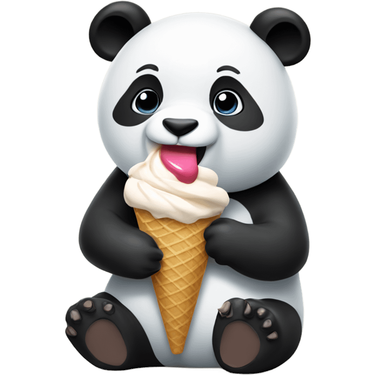 Panda eating ice cream emoji