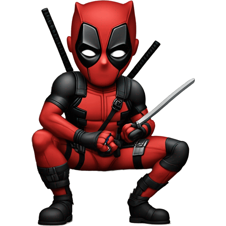 Deadpool con un gato negro emoji