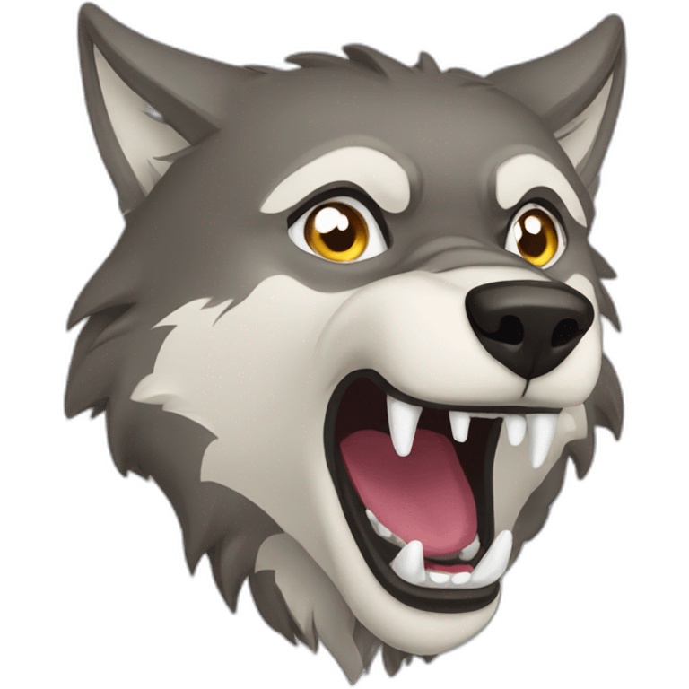 female wolf growling emoji