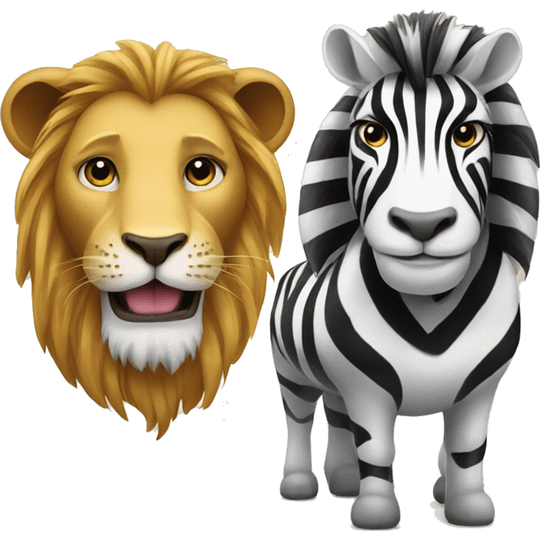 lion and zebra emoji