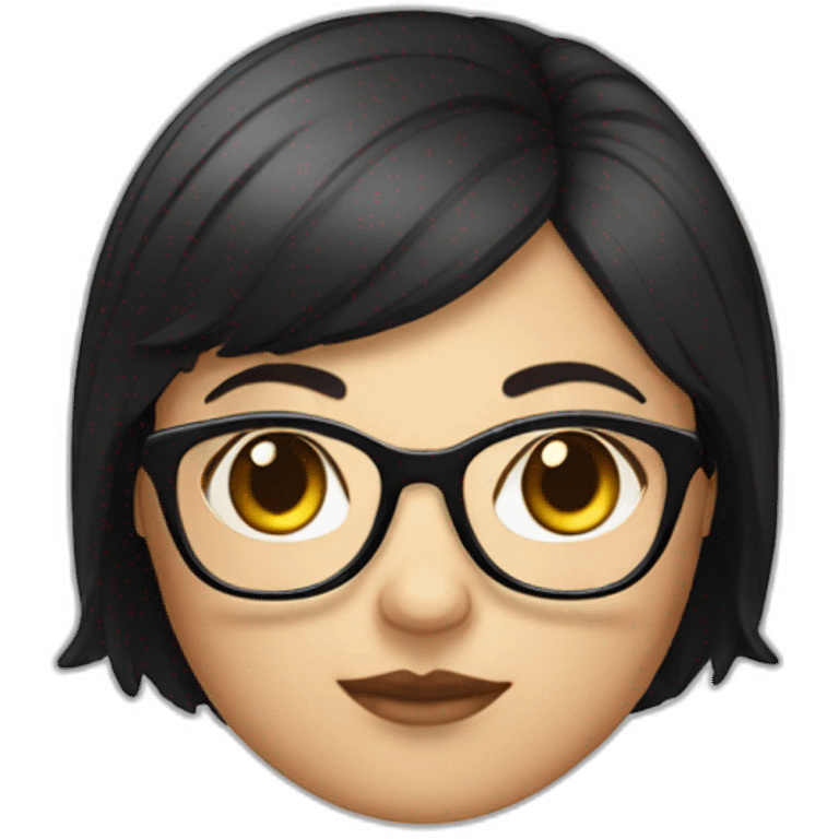 Chubby girl with short and black hair and optical glasses emoji