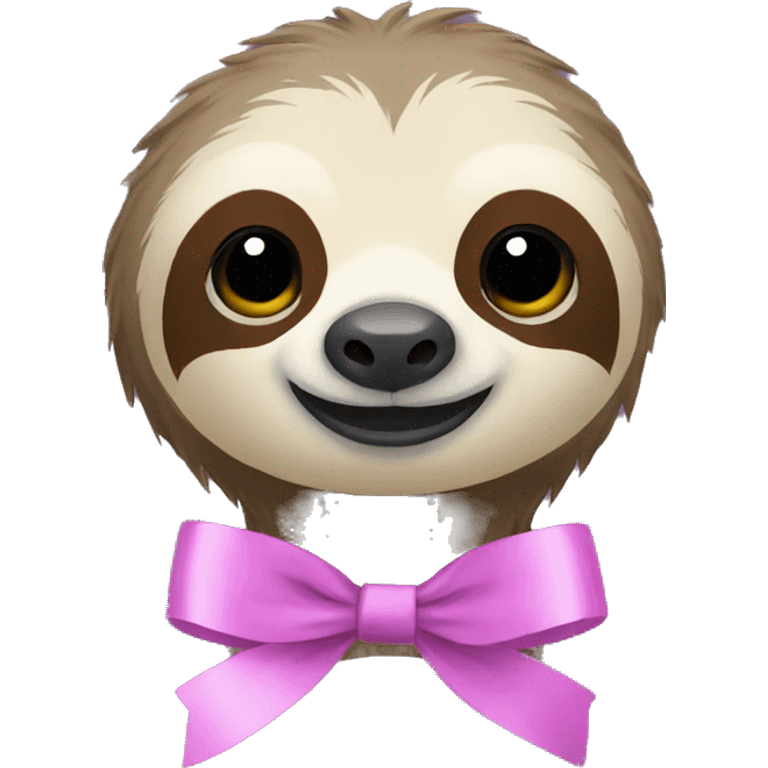 A sloth wearing a ribbon emoji