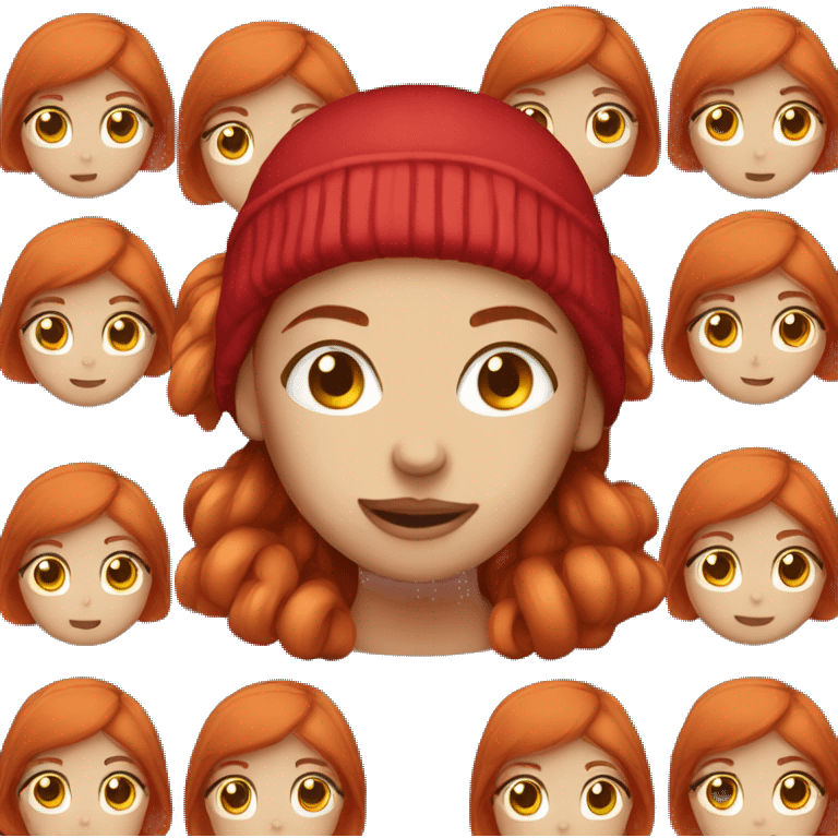 red hair girl with beanie emoji