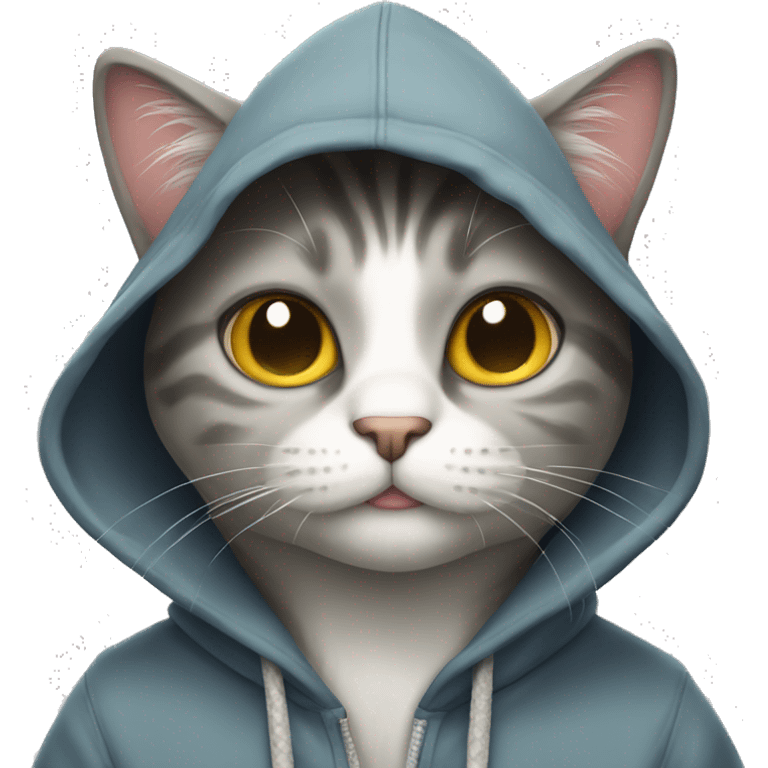 Cat wearing hoodie emoji