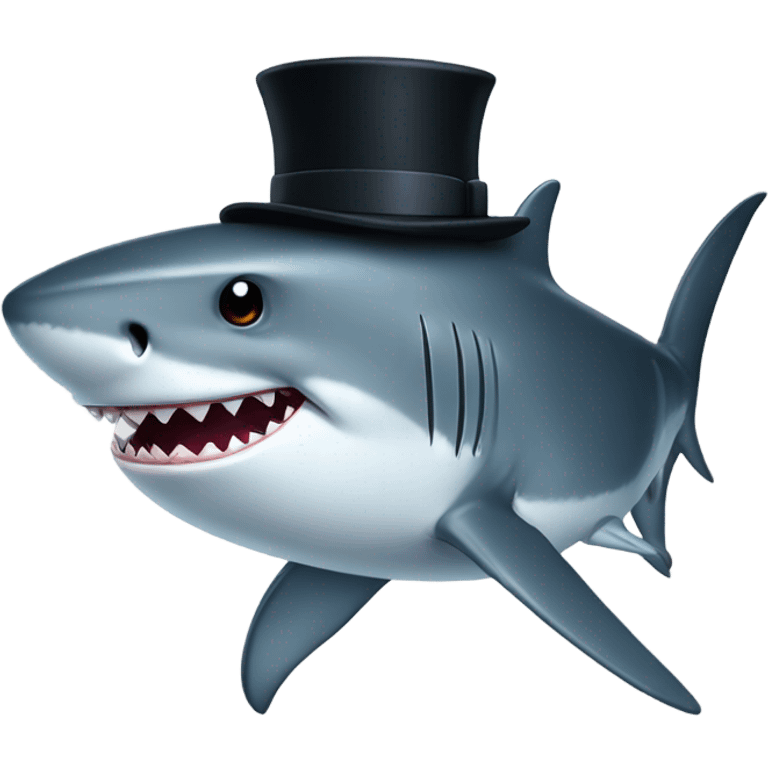 Shark with a top hat emoji