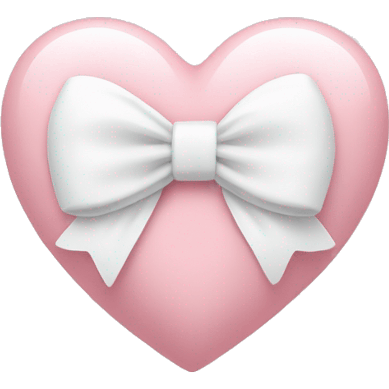 Pastel pink heart with white bow emoji