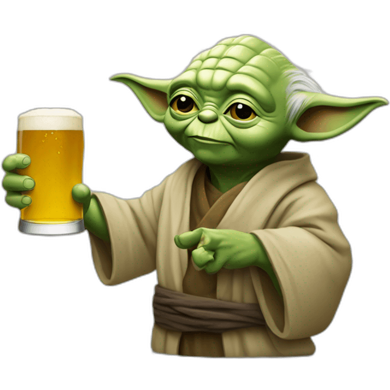 Yoda qui bois une biere emoji