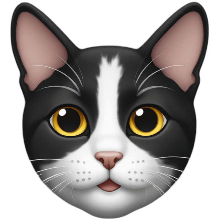 black and white european cat emoji