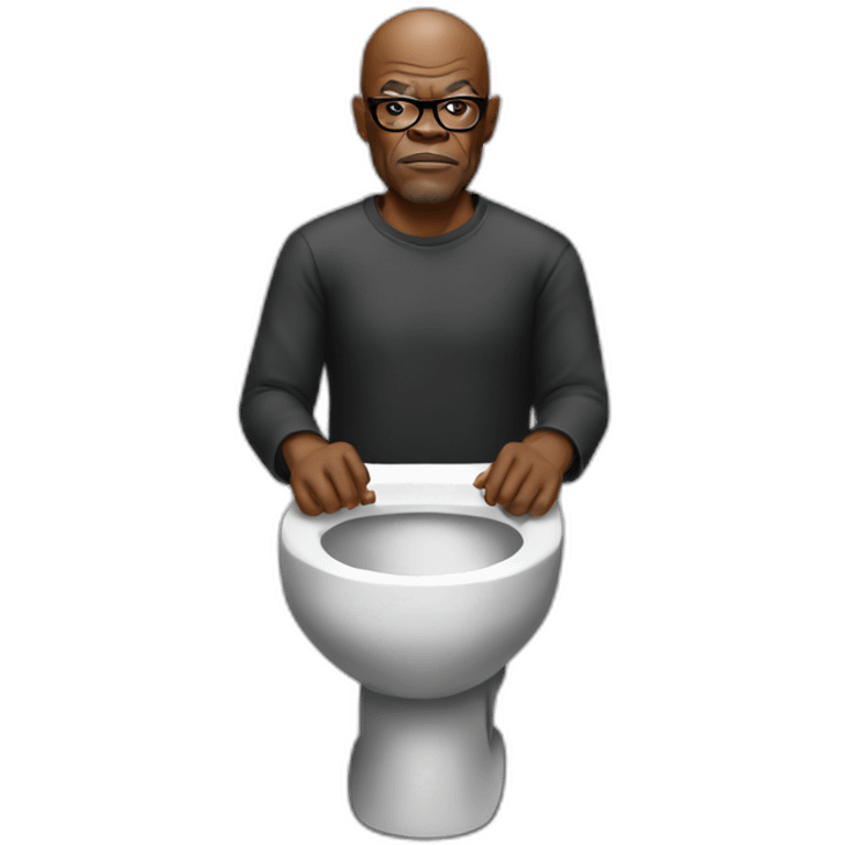 Samuel L Jackson using the restroom emoji