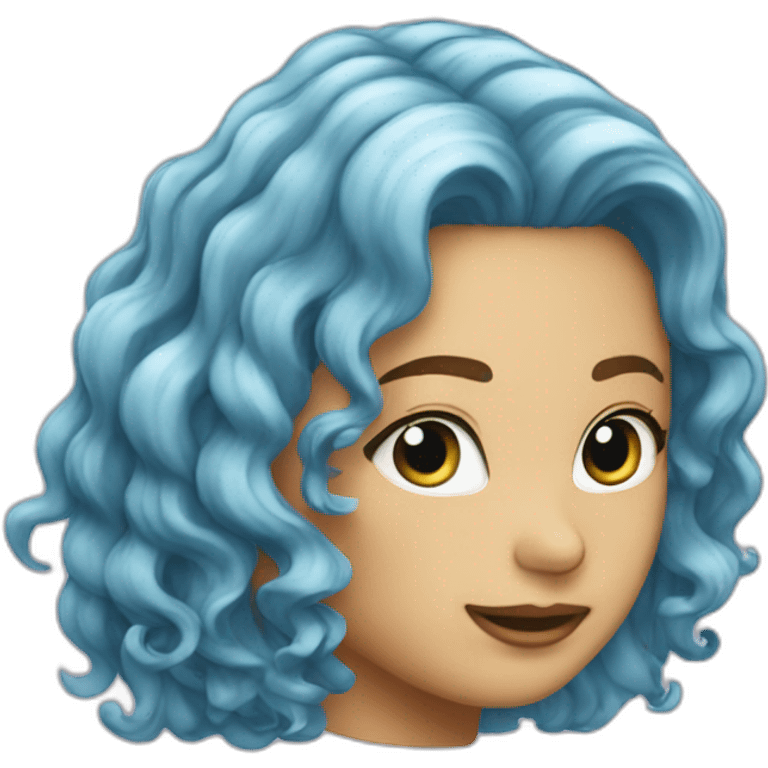 Cheveux wave bleu emoji