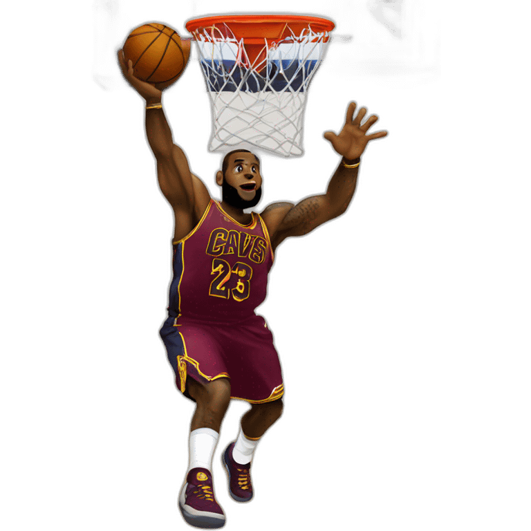 LeBron James qui dunk emoji