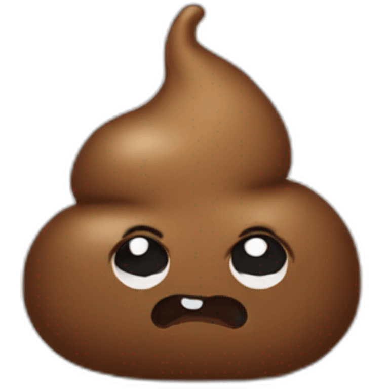 Poop looking at poop emoji