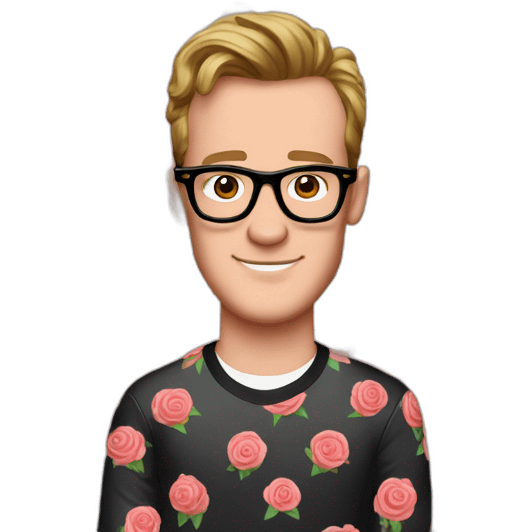 Jonathan Toews wearing glasses as a pretzel with pastel roses emoji