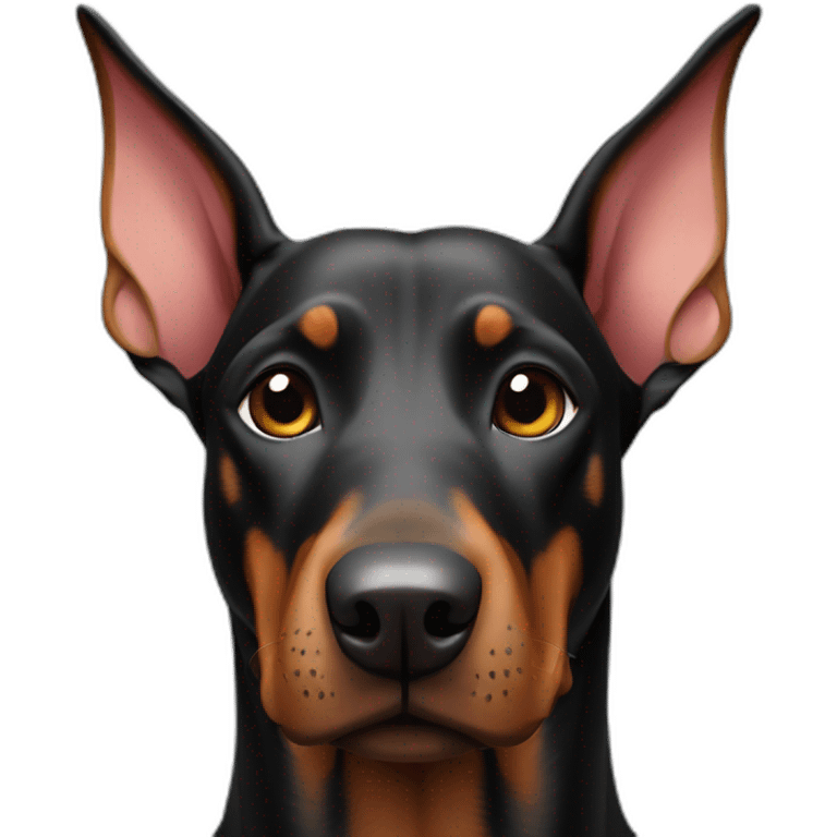 Doberman with heart emoji