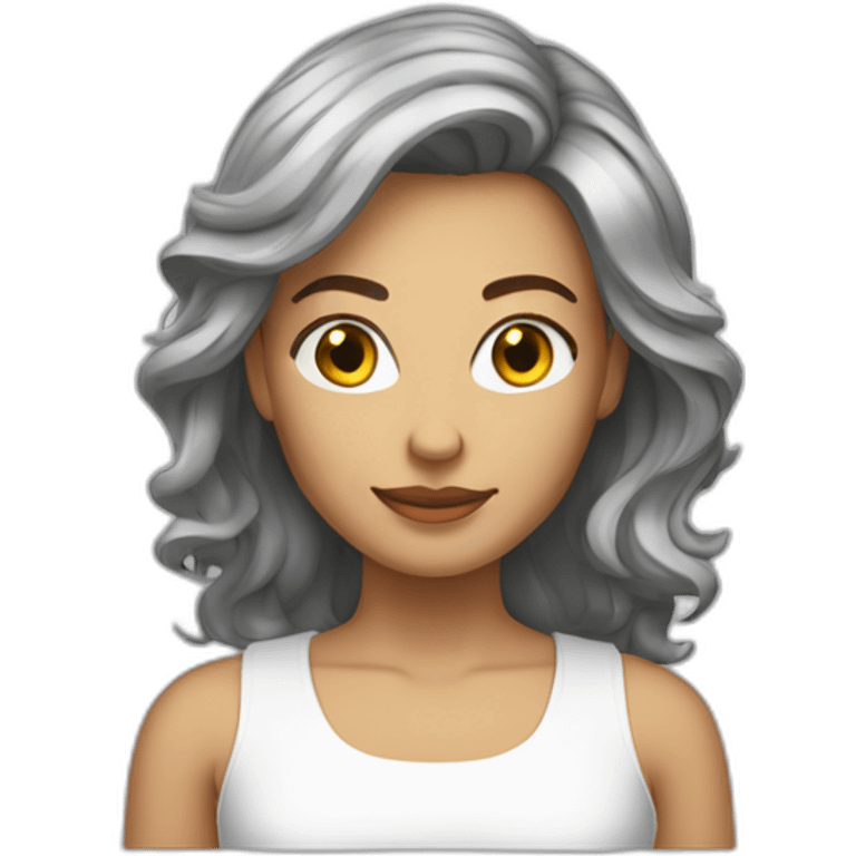 blanc femmee  cheveux bruns emoji