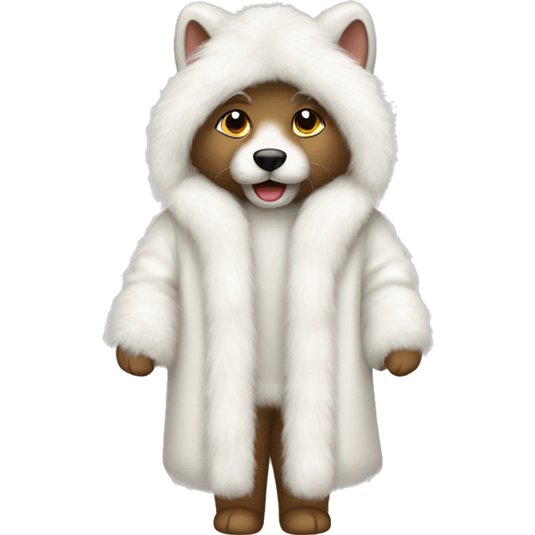 White Fur coat  emoji