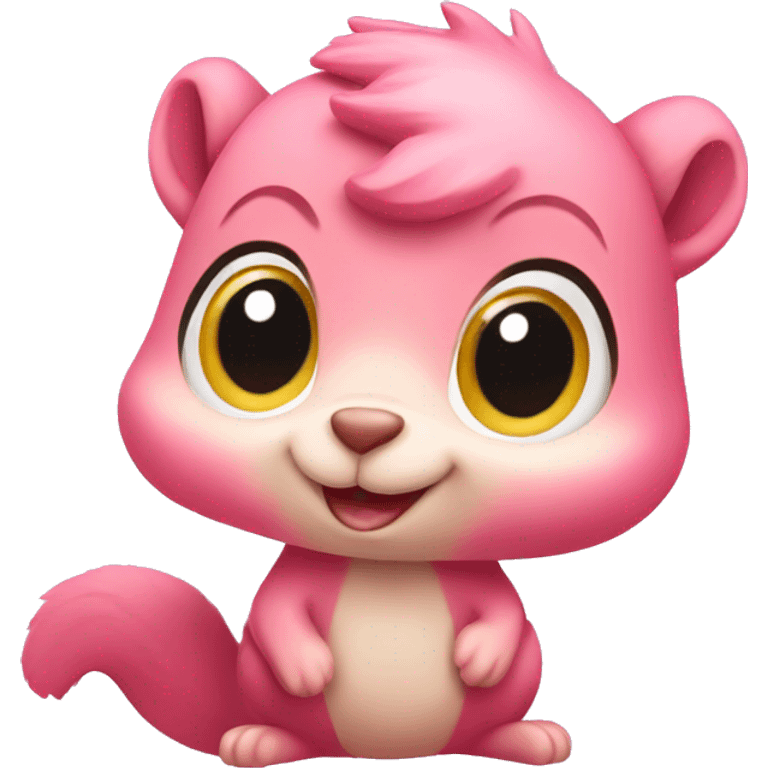 Cute little pink squirrel  emoji