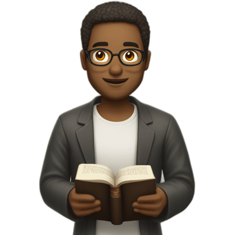 persona alegre con una biblia emoji