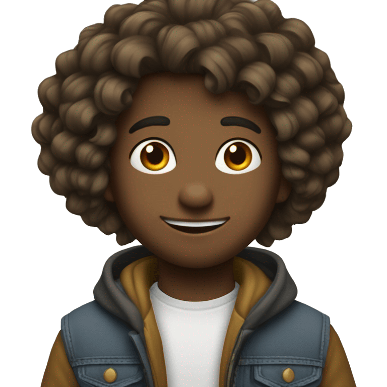 três amigos de 11 anos que são do cabelo moreno emoji