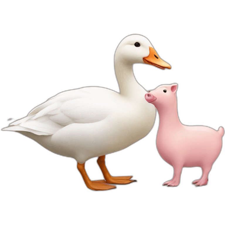 goose with pig eats emoji