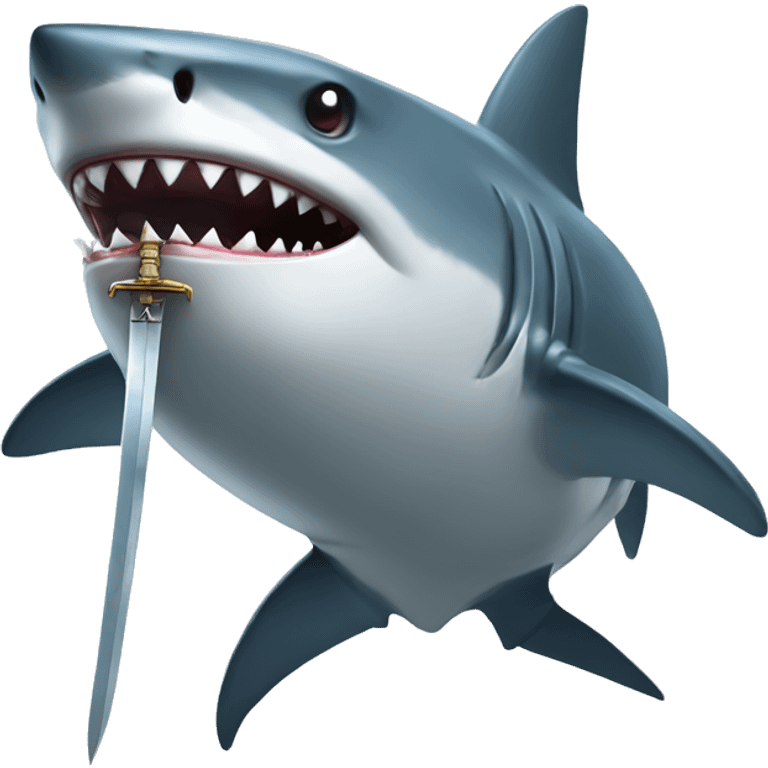 Shark with sword emoji