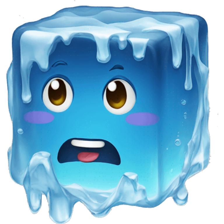 Melting ice cube emoji