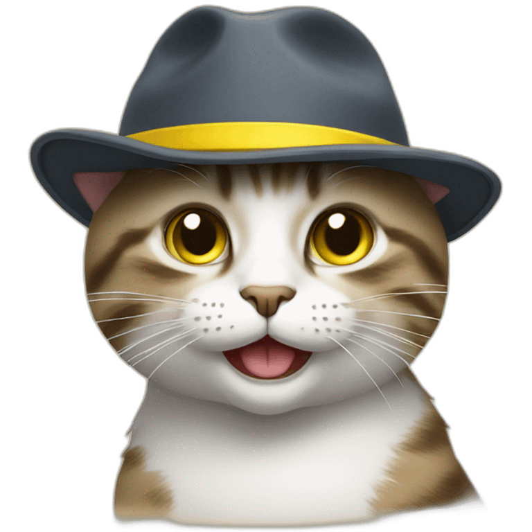 Cat with a yellow hat emoji