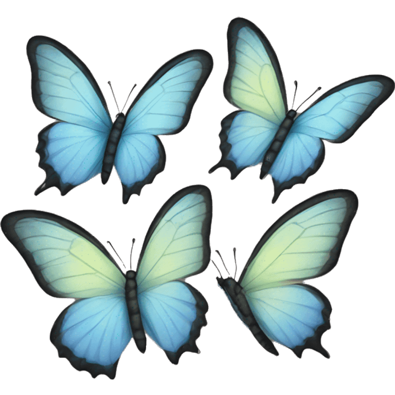 Four butterflies who are friends emoji