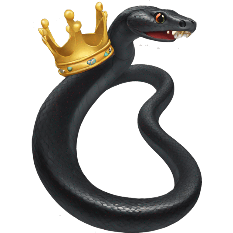  black snake with a crown emoji