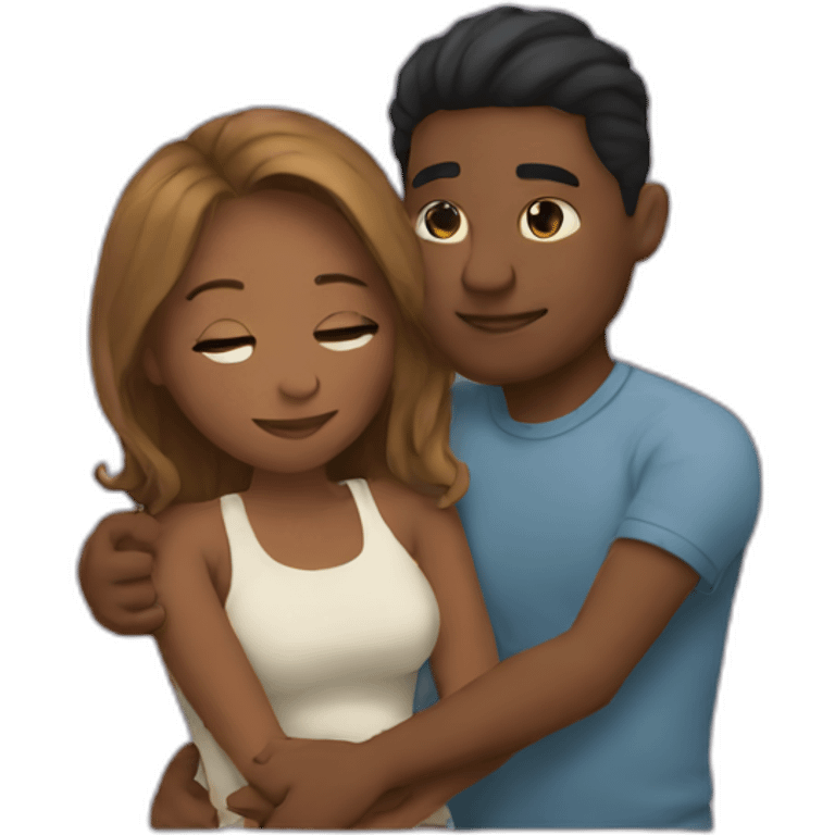 Couples cuddling emoji