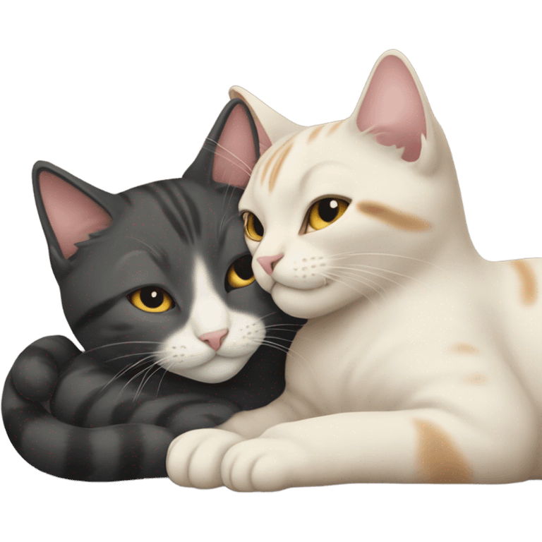 Two cats cuddling  emoji