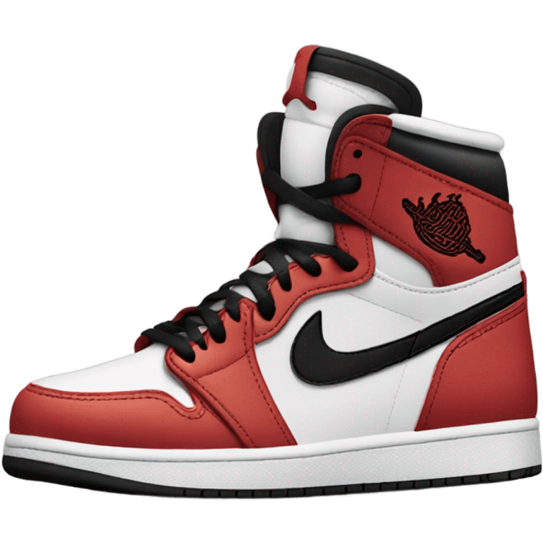 Air jordan 1 red and black  emoji