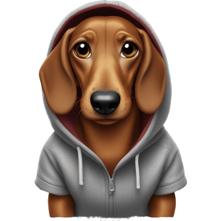 sausage dog wearing a hoodie emoji