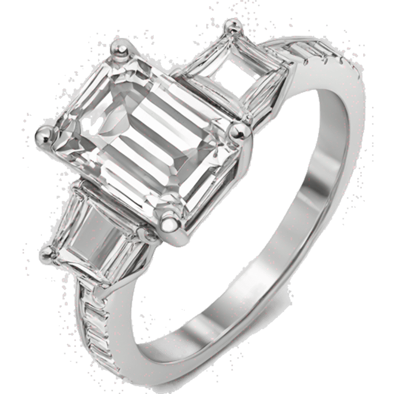 Emerald cut diamond ring white gold emoji