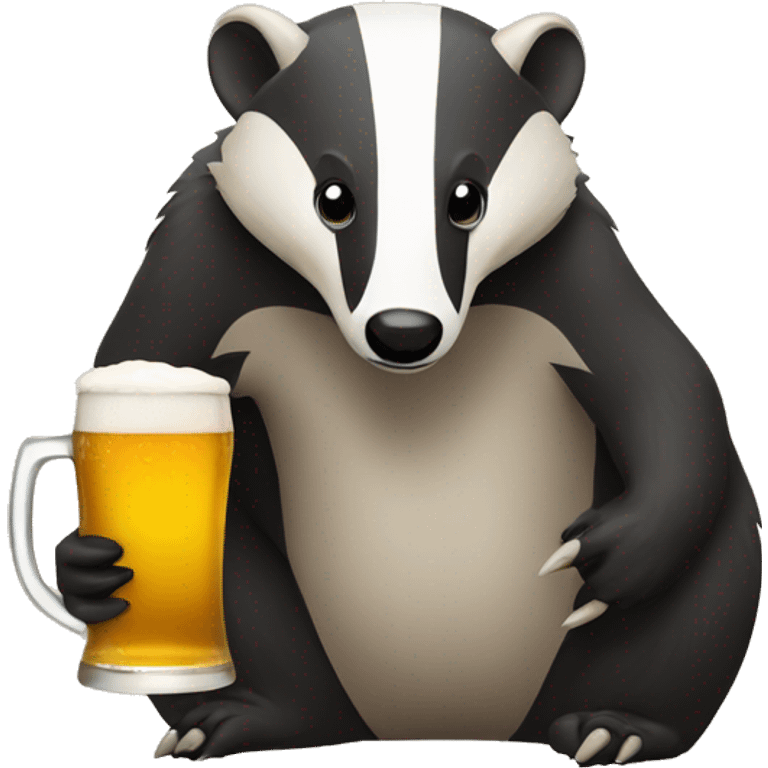 badger drinking beer emoji