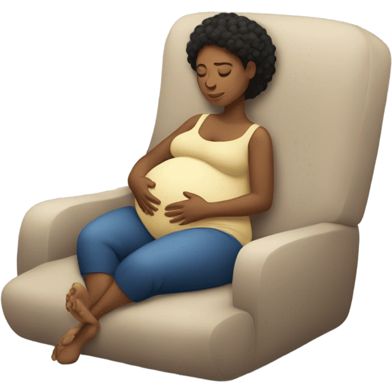 Pregnant Brazilian woman napping emoji