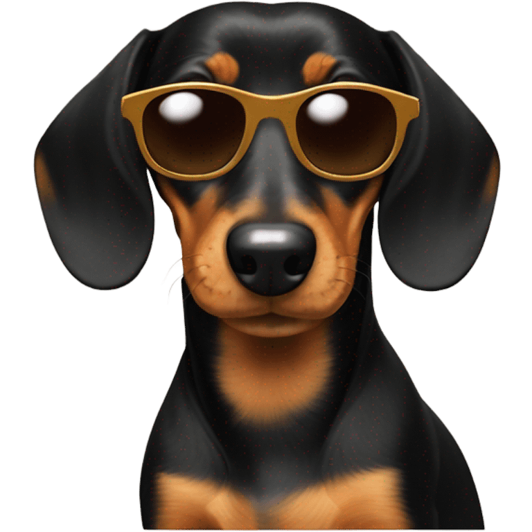 Black and tan dachshund with sunglasses  emoji