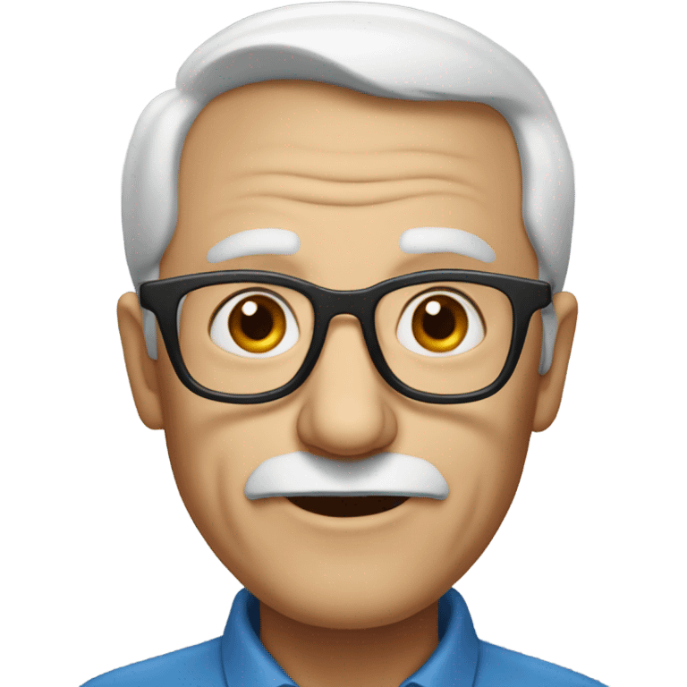 old man, blue eyes with glasses portrait emoji