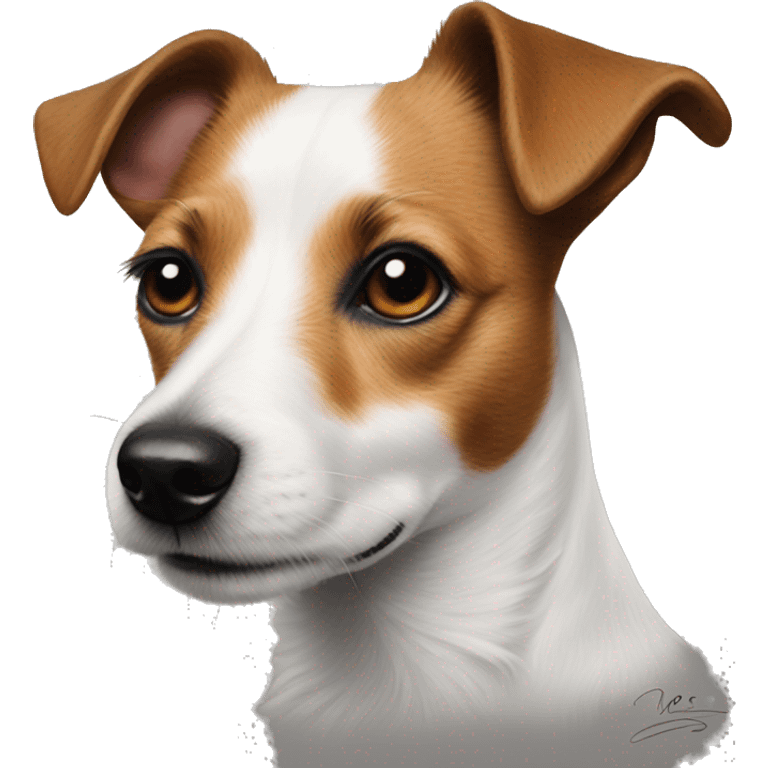 realistic jack russell portrait with signature emoji