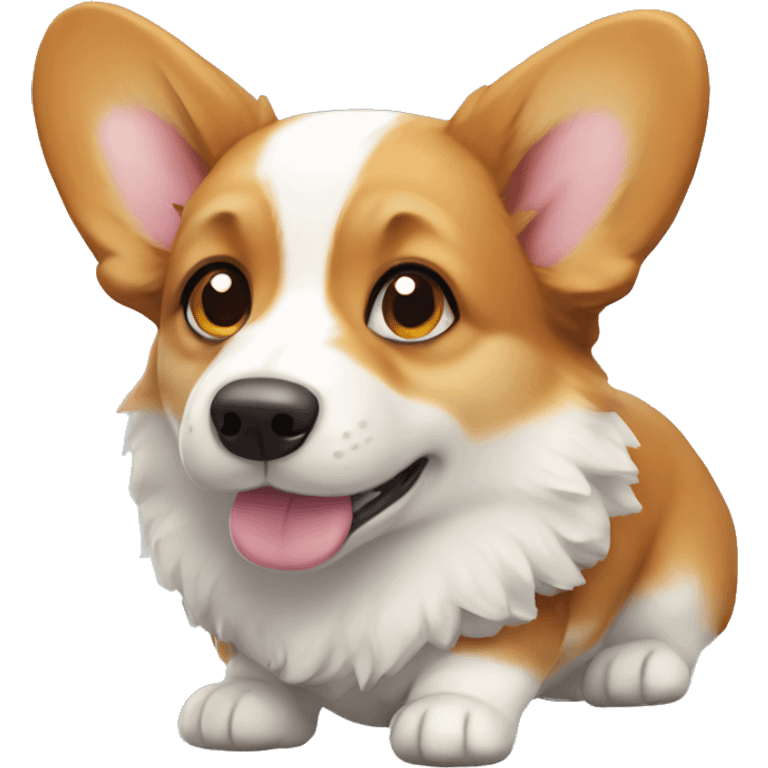 cute tricolour corgi emoji