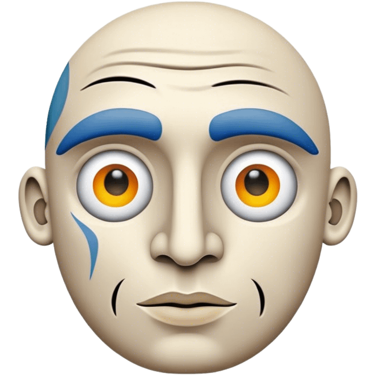 Cinematic Realistic Picasso Pop Culture Emoji, depicted with a creative, abstract representation inspired by the legendary artist rendered with bold textures and dynamic, artistic lighting. emoji