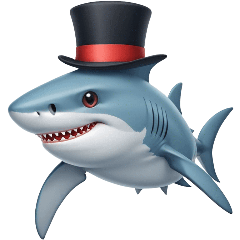 Shark with a top hatrrr to emoji