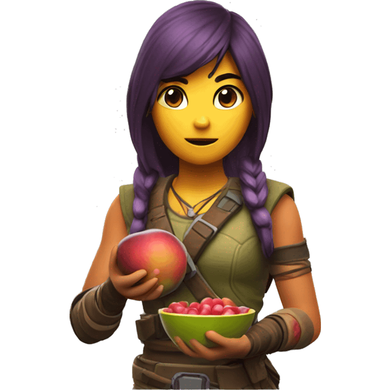 Renegade raider eating plum emoji