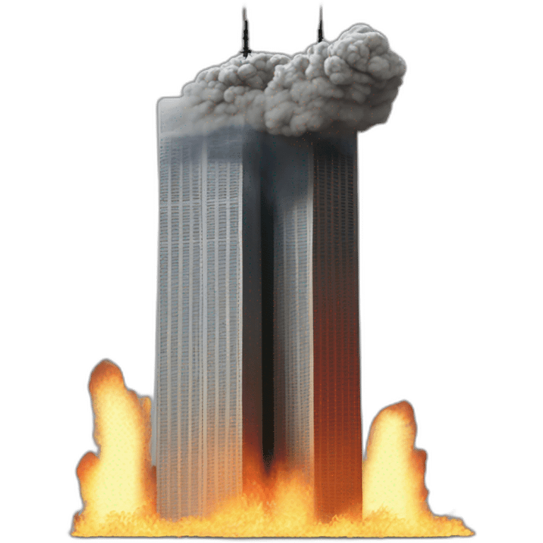 Twin tower 9/11 fire emoji